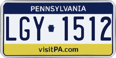 PA license plate LGY1512