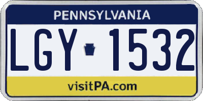 PA license plate LGY1532