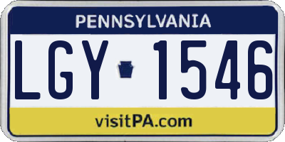 PA license plate LGY1546