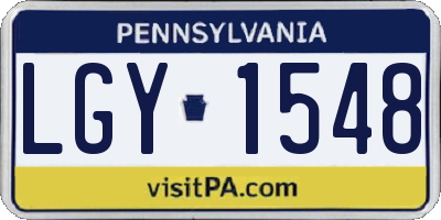 PA license plate LGY1548