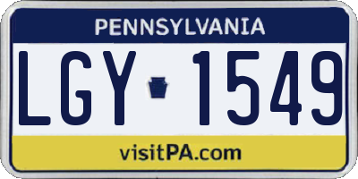 PA license plate LGY1549