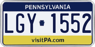 PA license plate LGY1552