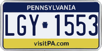 PA license plate LGY1553