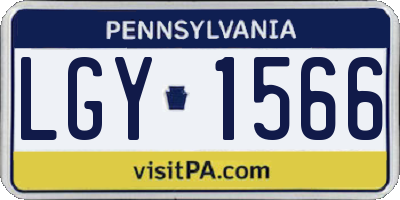 PA license plate LGY1566