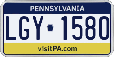 PA license plate LGY1580