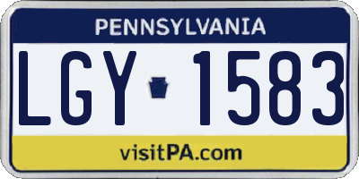 PA license plate LGY1583