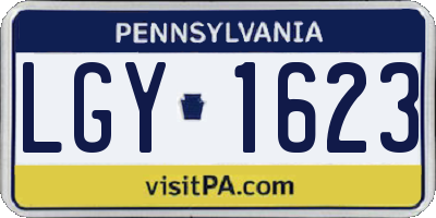 PA license plate LGY1623