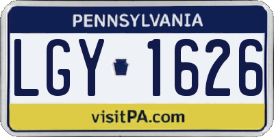 PA license plate LGY1626