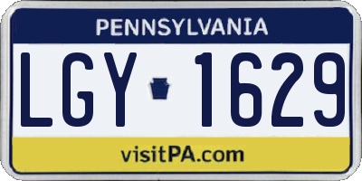 PA license plate LGY1629