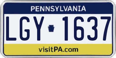 PA license plate LGY1637
