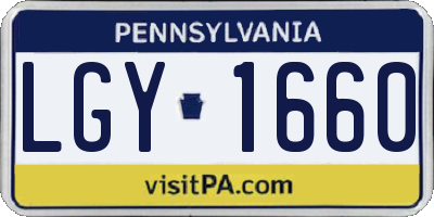 PA license plate LGY1660