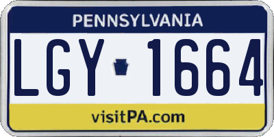 PA license plate LGY1664