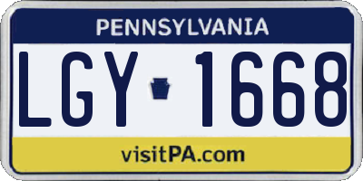 PA license plate LGY1668