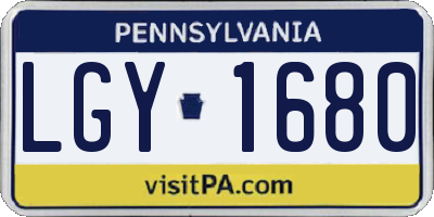 PA license plate LGY1680
