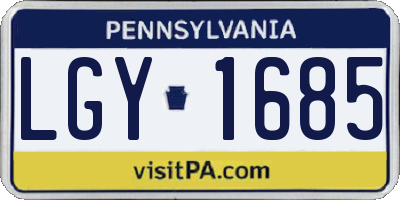 PA license plate LGY1685