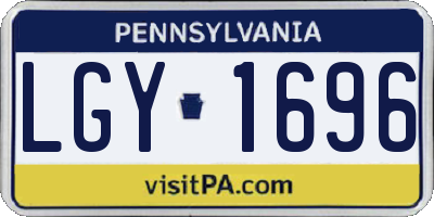 PA license plate LGY1696