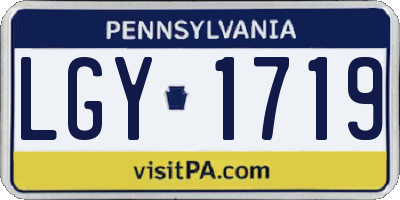 PA license plate LGY1719