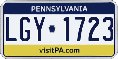 PA license plate LGY1723