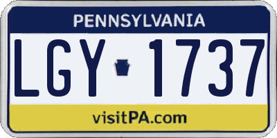 PA license plate LGY1737