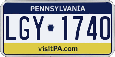 PA license plate LGY1740
