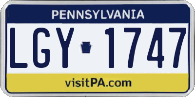 PA license plate LGY1747