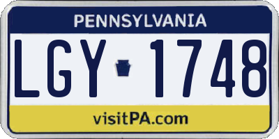 PA license plate LGY1748