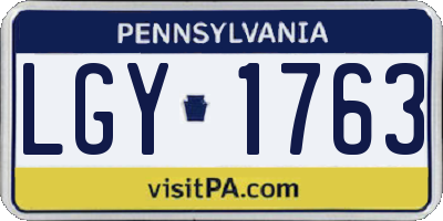 PA license plate LGY1763