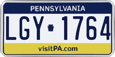 PA license plate LGY1764