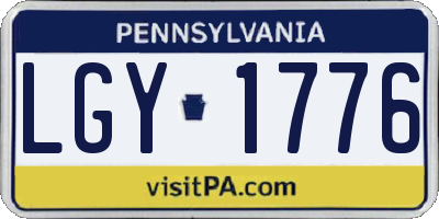 PA license plate LGY1776