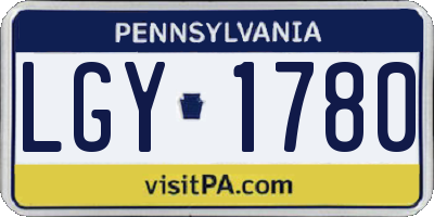 PA license plate LGY1780
