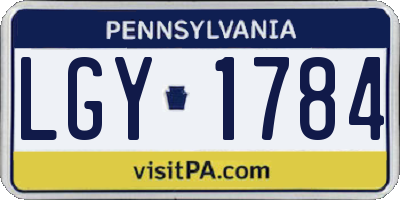 PA license plate LGY1784