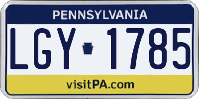 PA license plate LGY1785