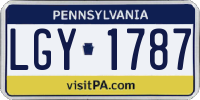 PA license plate LGY1787