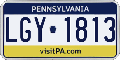 PA license plate LGY1813