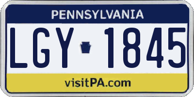 PA license plate LGY1845