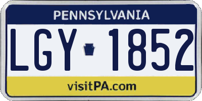 PA license plate LGY1852