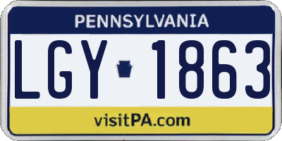 PA license plate LGY1863