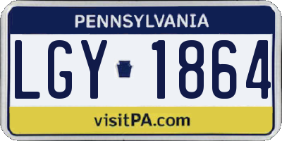 PA license plate LGY1864