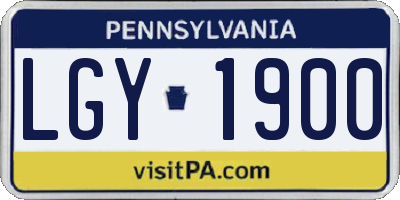 PA license plate LGY1900