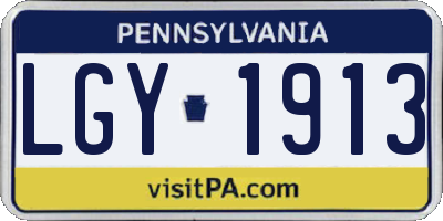 PA license plate LGY1913