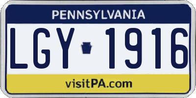 PA license plate LGY1916