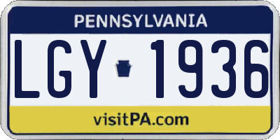 PA license plate LGY1936
