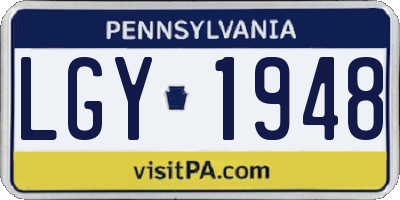 PA license plate LGY1948