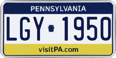 PA license plate LGY1950