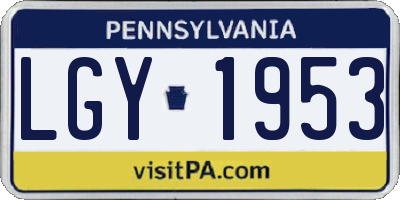 PA license plate LGY1953