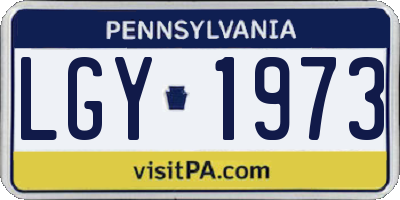 PA license plate LGY1973