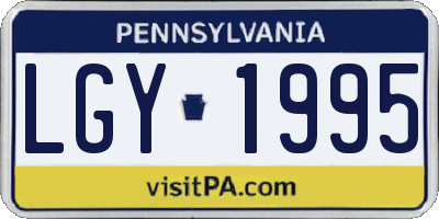 PA license plate LGY1995