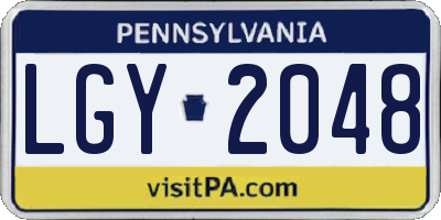 PA license plate LGY2048