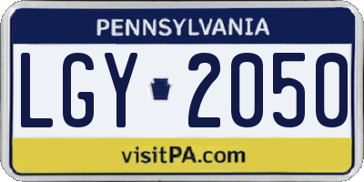 PA license plate LGY2050