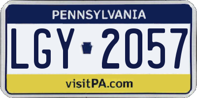 PA license plate LGY2057